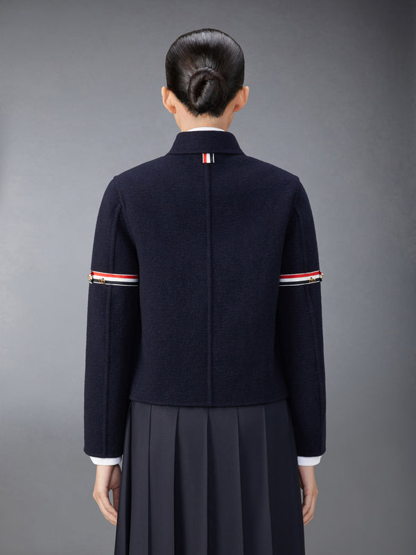 WOOL CASHMERE ARMBAND BELL SLEEVE JACKET WITH SHEARLING COLLAR - image 4