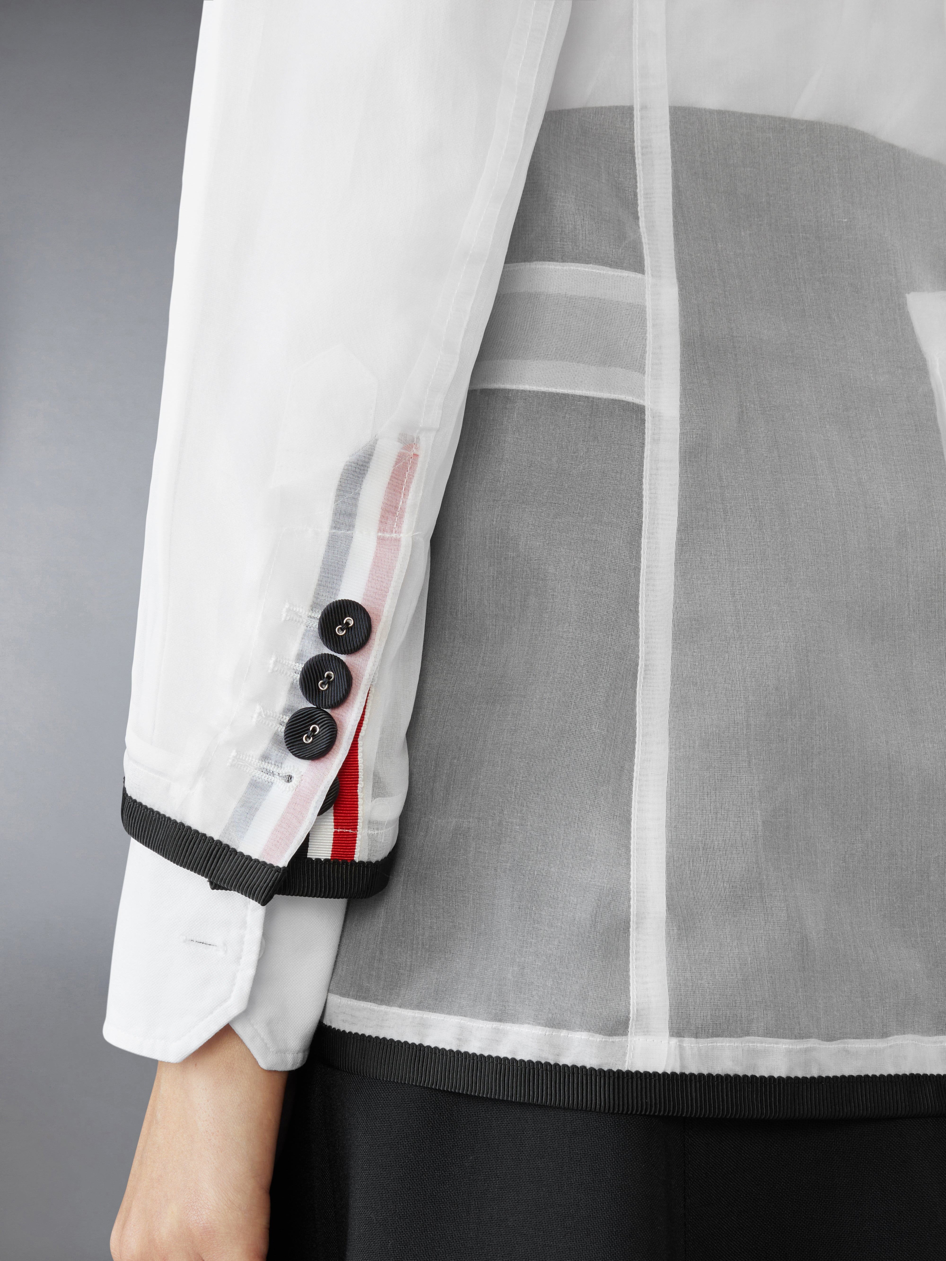 ジャケット THOM BROWNE Women Jackets FBC812BF0765 100 WHITE Thom Browne Jacket - Women's 1 – Fashionably Yours