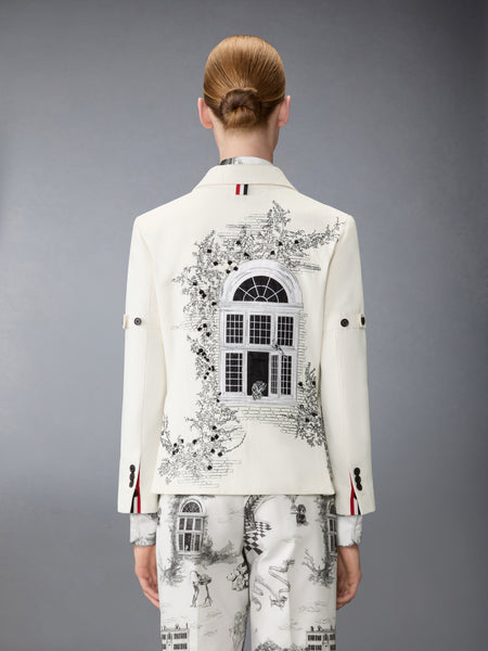 SOLID CANVAS UNCONSTRUCTED RELAXED FIT SPORTCOAT OFF WHITE