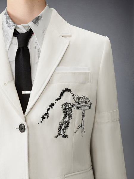 SOLID CANVAS UNCONSTRUCTED RELAXED FIT SPORTCOAT OFF WHITE