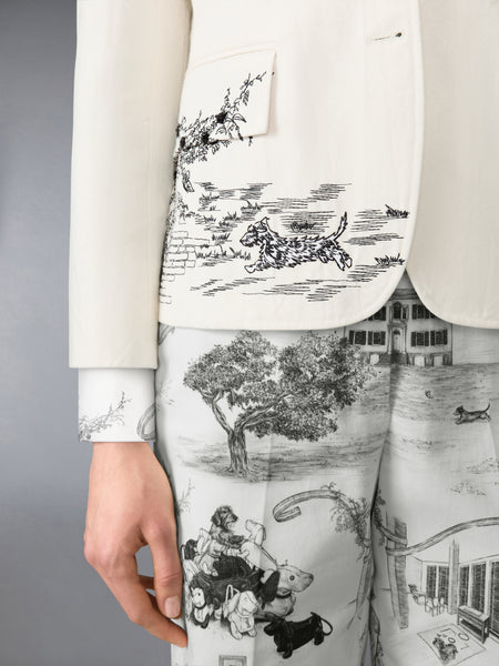 SOLID CANVAS UNCONSTRUCTED RELAXED FIT SPORTCOAT OFF WHITE