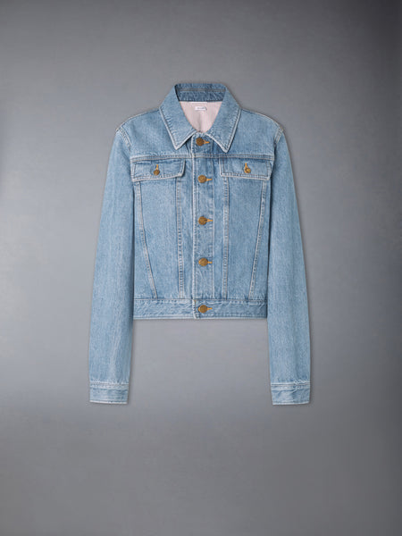 SHRUNKEN SELVEDGE DENIM JACKET LIGHT BLUE