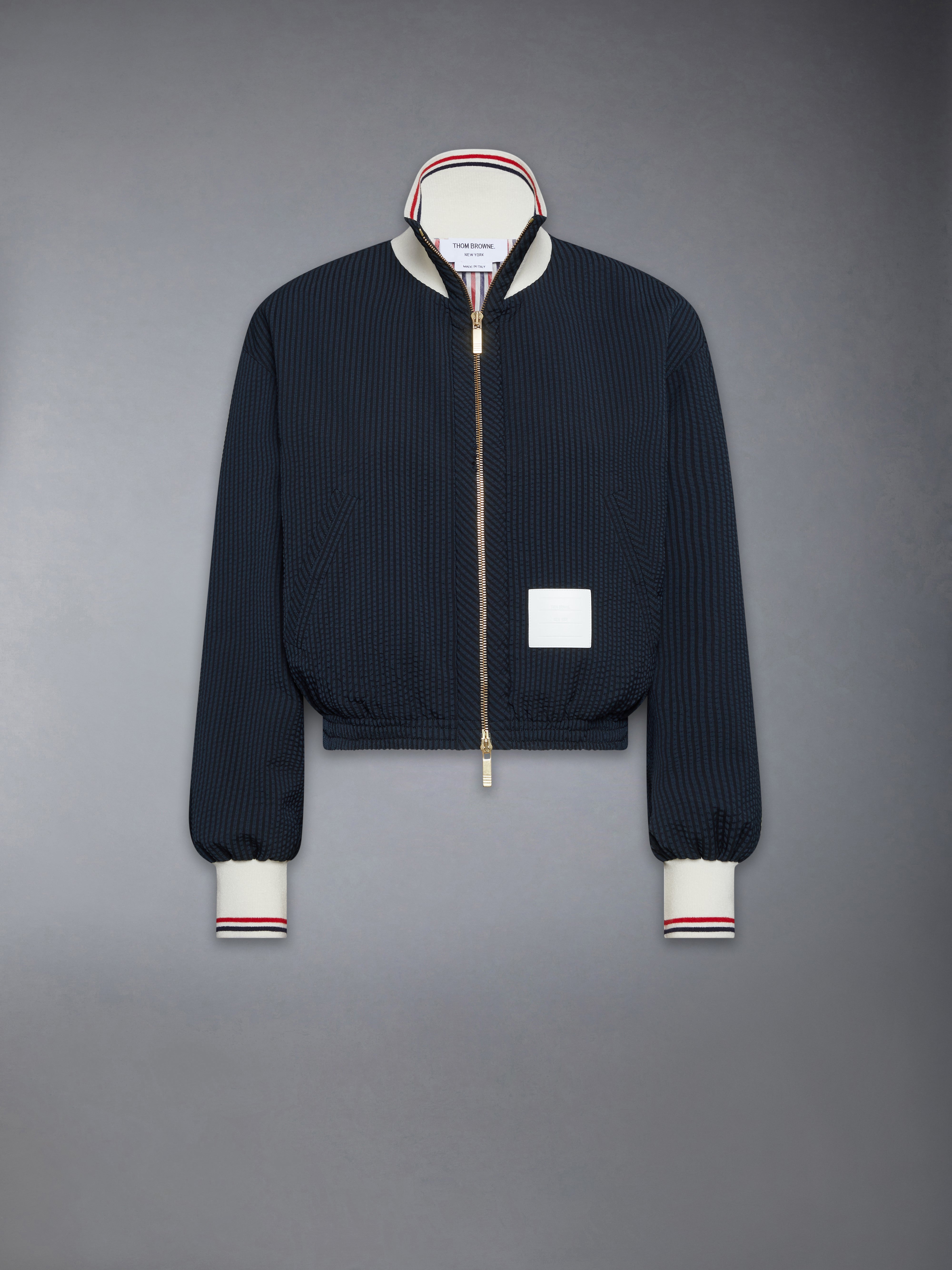 ウール シアサッカー ジップアップ トラック ジャケット | Thom Browne