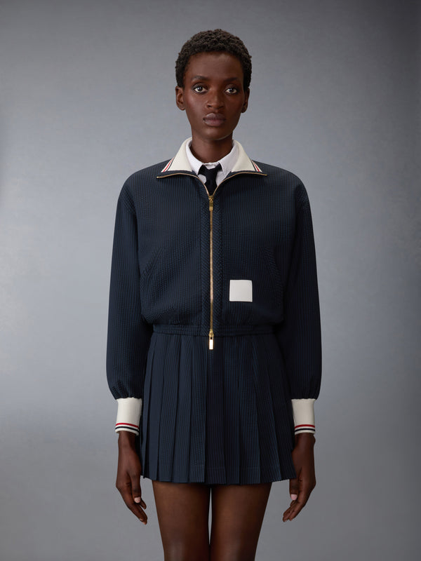 WOOL SEERSUCKER ZIP UP TRACK JACKET - image 1