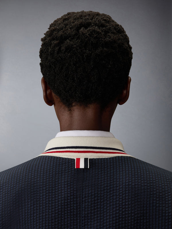 WOOL SEERSUCKER ZIP UP TRACK JACKET - image 4