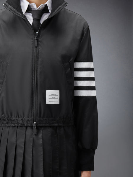 RIPSTOP ZIP UP TRACK JACKET BLACK