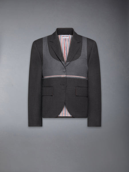SUPER 120'S TWILL TROMPE-L’ŒIL BIKINI SPORTCOAT DARK GREY