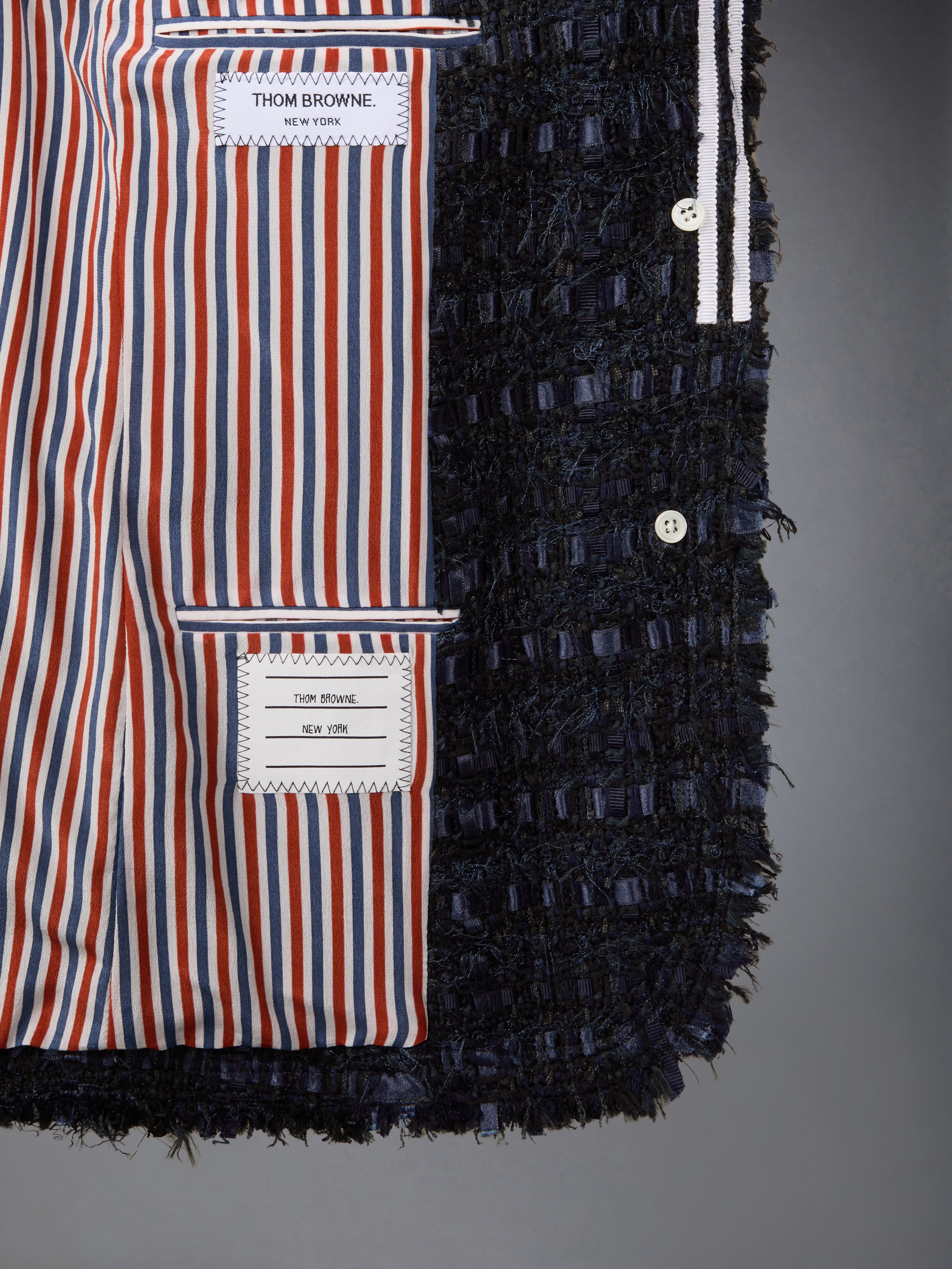 Satin Ribbon Tweed Unconstructed Sportcoat | Thom Browne