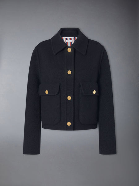 WOOL BELL SLEEVE JACKET NAVY