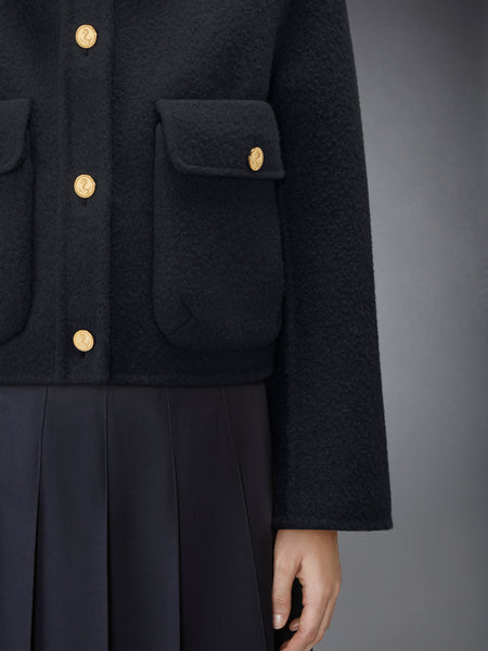 WOOL BELL SLEEVE JACKET NAVY
