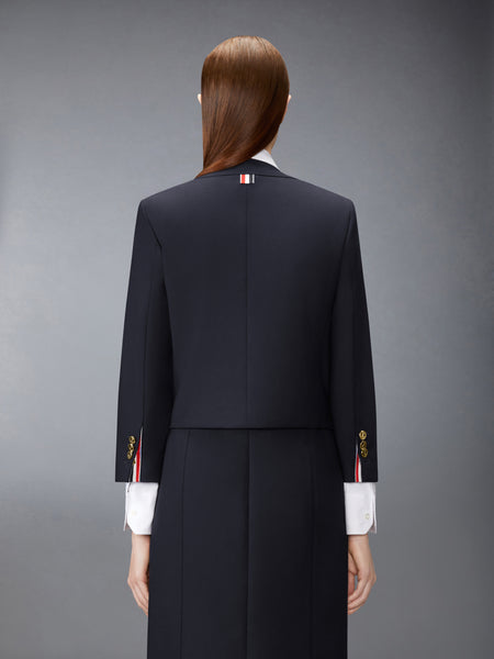 HOPSACK SUITING CARDIGAN JACKET NAVY