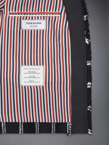 WINDOWPANE HOUNDSTOOTH TWEED CARDIGAN JACKET BLACK