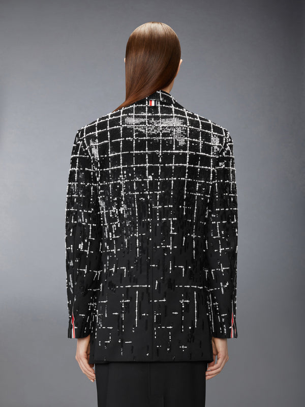 WINDOWPANE SEQUIN PEARL DEGRADE ELONGATED SPORTCOAT - image 2