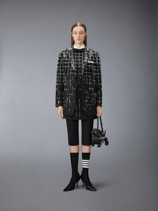 WINDOWPANE SEQUIN PEARL DEGRADE ELONGATED SPORTCOAT - image 3