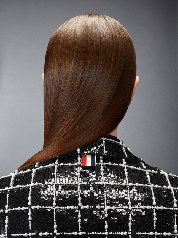 WINDOWPANE SEQUIN PEARL DEGRADE ELONGATED SPORTCOAT - image 4