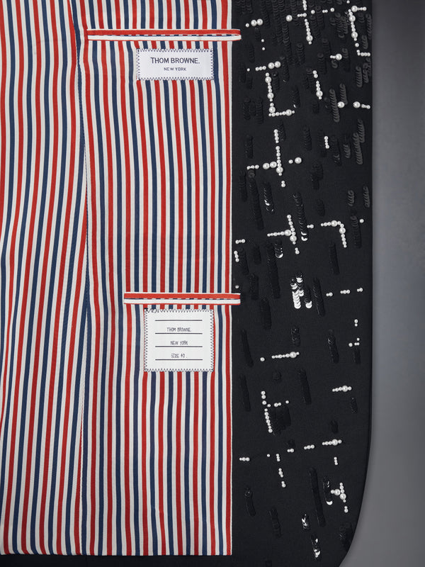 WINDOWPANE SEQUIN PEARL DEGRADE ELONGATED SPORTCOAT - image 5