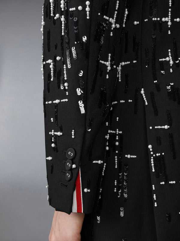 WINDOWPANE SEQUIN PEARL DEGRADE ELONGATED SPORTCOAT - image 6