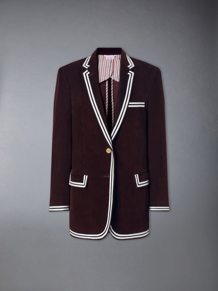 CORDUROY SPORTCOAT WITH GROSGRAIN FRAMING BURGUNDY