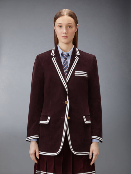 CORDUROY SPORTCOAT WITH GROSGRAIN FRAMING BURGUNDY