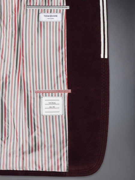 CORDUROY SPORTCOAT WITH GROSGRAIN FRAMING BURGUNDY