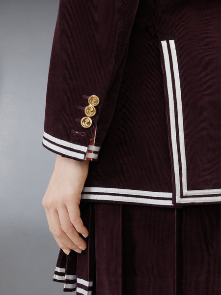 CORDUROY SPORTCOAT WITH GROSGRAIN FRAMING BURGUNDY