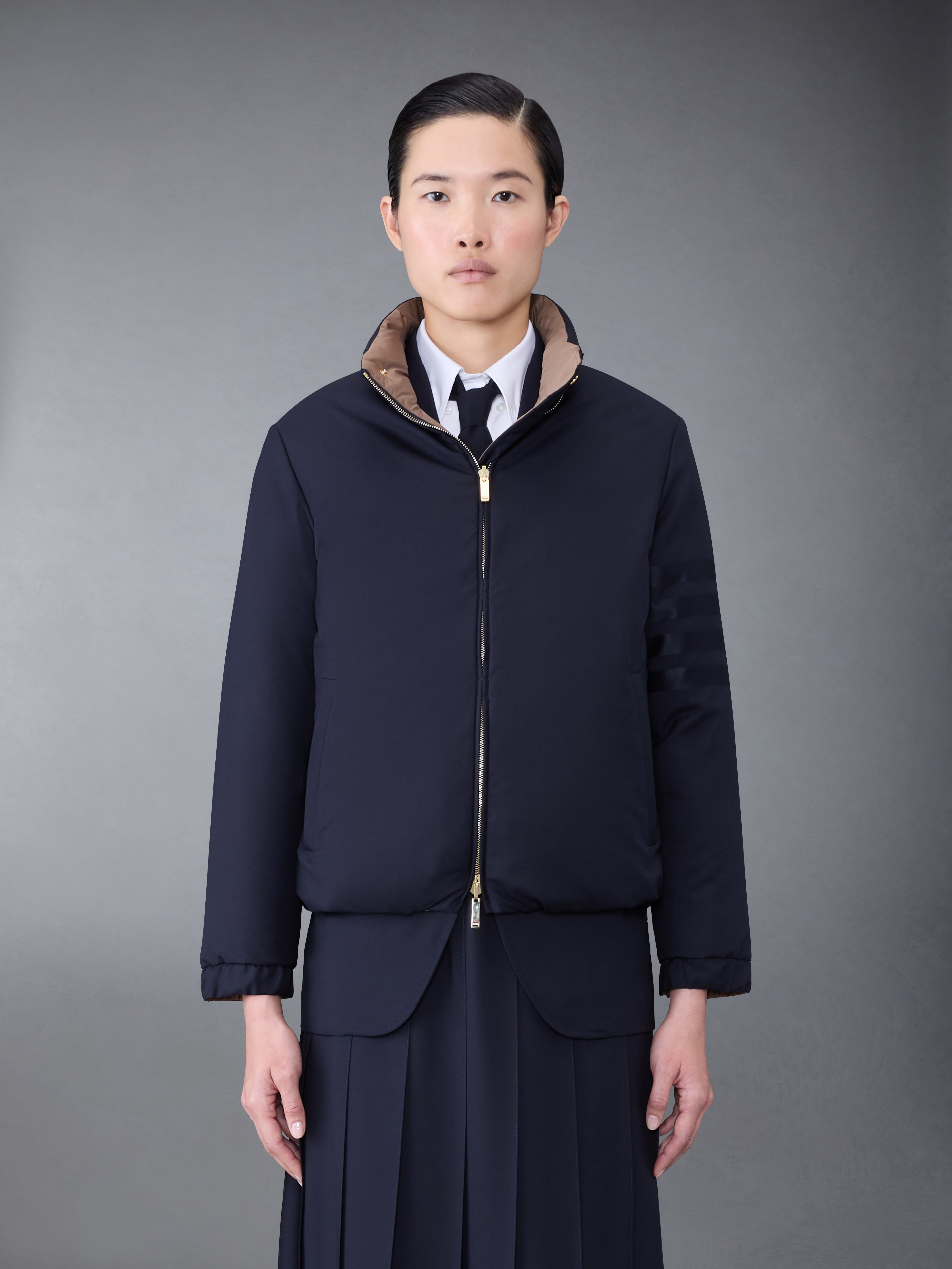 Plain Weave 4 Bar Elongated Single Button Sport Coat | Thom