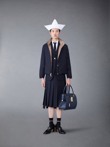 Ultralight Tech and Plain Weave Down Reversible 4-Bar Jacket DARK BLUE