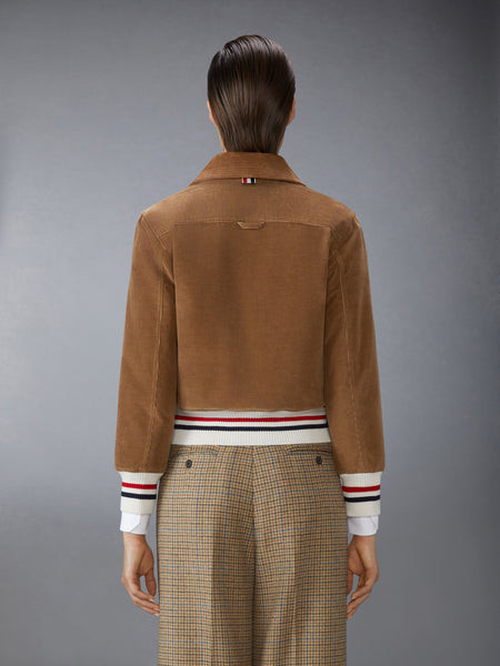 WALE CORDUROY DOWN FILLED CROPPED FLIGHT JACKET