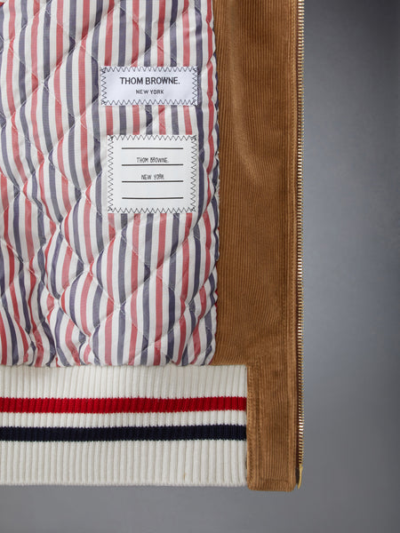 WALE CORDUROY DOWN FILLED CROPPED FLIGHT JACKET