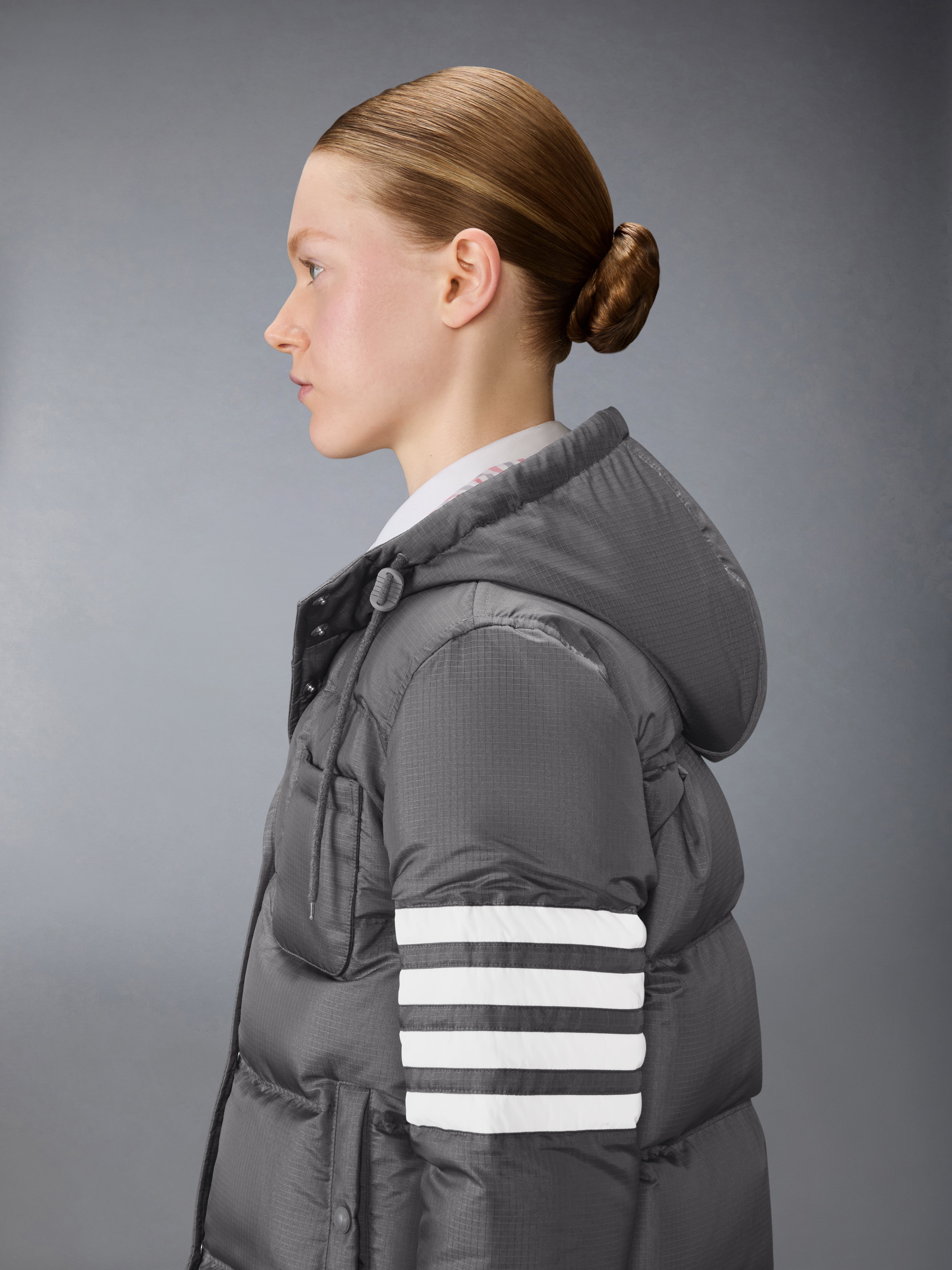 Shiny Ripstop Lightweight Down Filled 4-Bar Jacket | Thom Browne