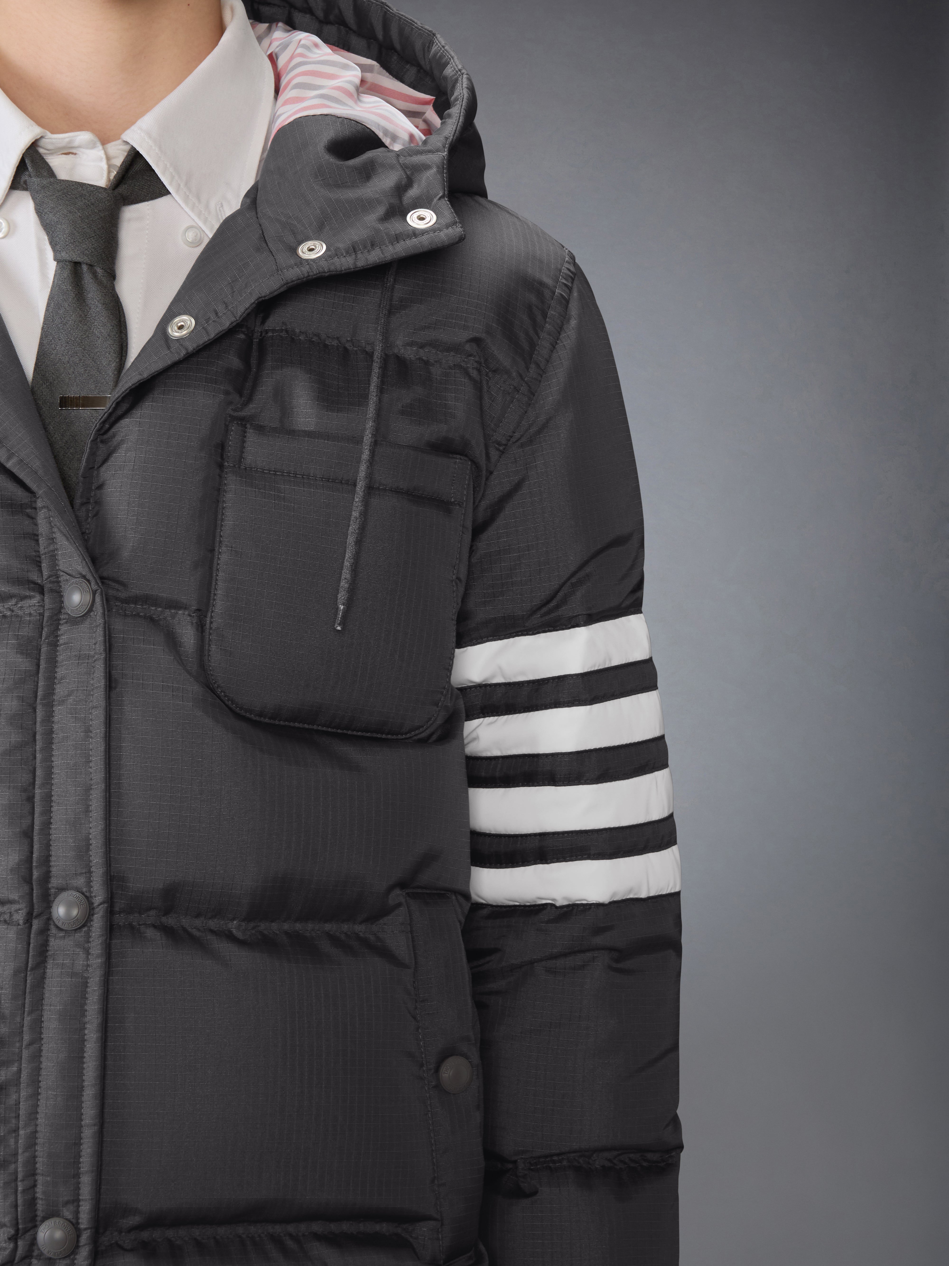 Shiny Ripstop Lightweight Down Filled 4-Bar Jacket | Thom Browne