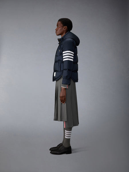 SHINY RIPSTOP LIGHTWEIGHT DOWN FILLED 4-BAR JACKET NAVY