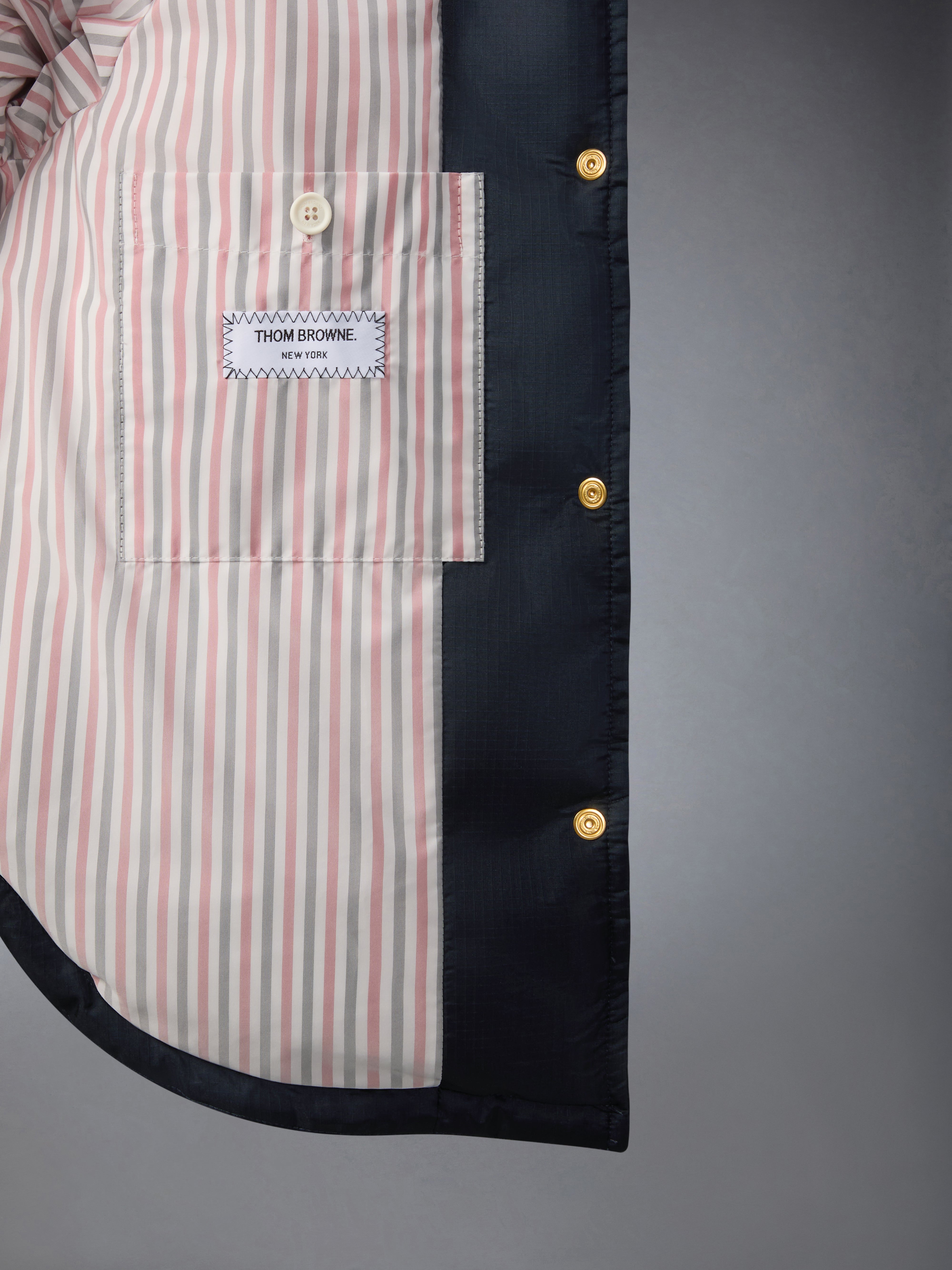 Shiny Ripstop Lightweight Down Filled 4-Bar Jacket | Thom Browne