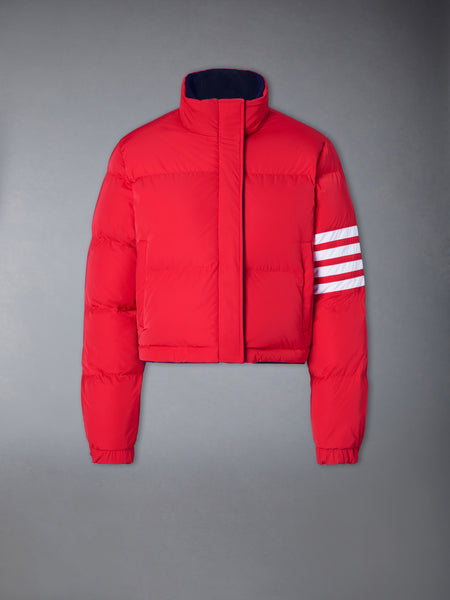 CORDUROY LOBSTER STITCH REVERSIBLE CROPPED DOWN JACKET NAVY