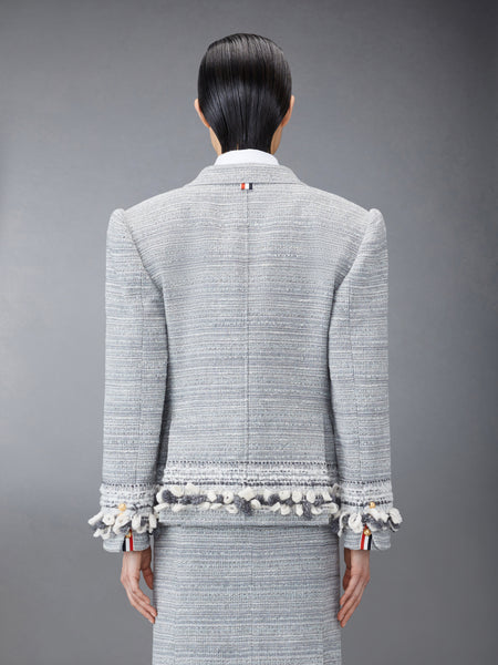 TWEED OVERSIZED DOUBLE BREASTED SPORT COAT LT GREY