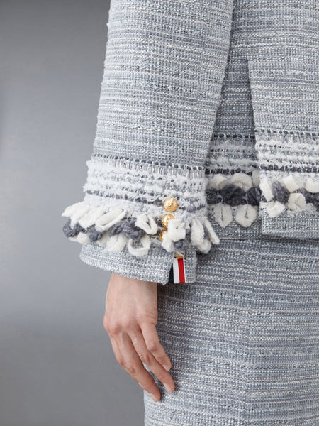 TWEED OVERSIZED DOUBLE BREASTED SPORT COAT LT GREY