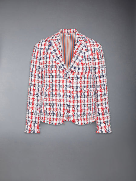 GINGHAM SATIN RIBBON TWEED SPORTCOAT