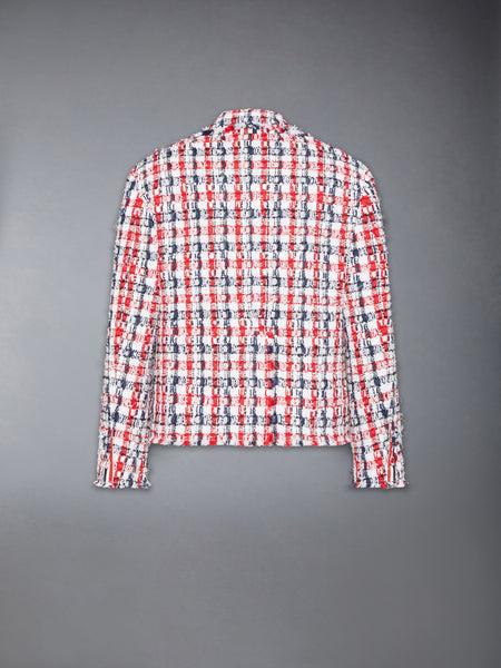 GINGHAM SATIN RIBBON TWEED SPORTCOAT