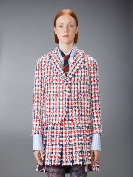 GINGHAM SATIN RIBBON TWEED SPORTCOAT