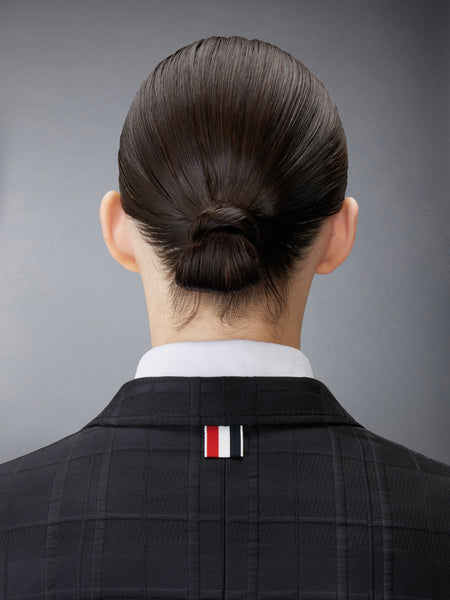 HUNTING TARTAN 3D WINDOWPANE JACQUARD CROPPED HIGH BREAK SPORT COAT WITH QUILTED OXFORD SHIRT
