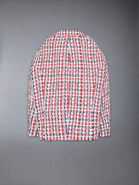 GINGHAM SATIN RIBBON TWEED COCOON SPORTCOAT