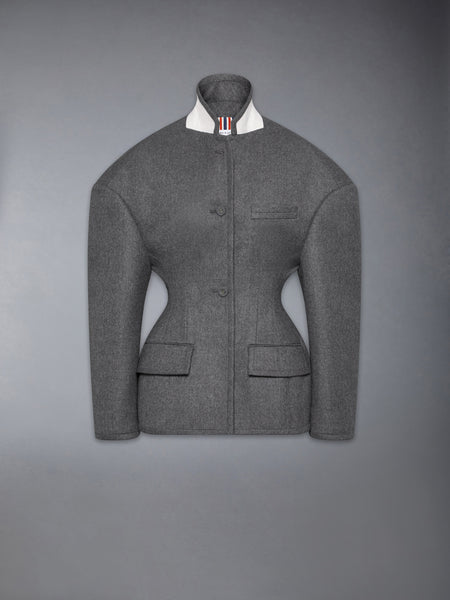 SOLID WOOL FLANNEL COCOON SPORTCOAT
