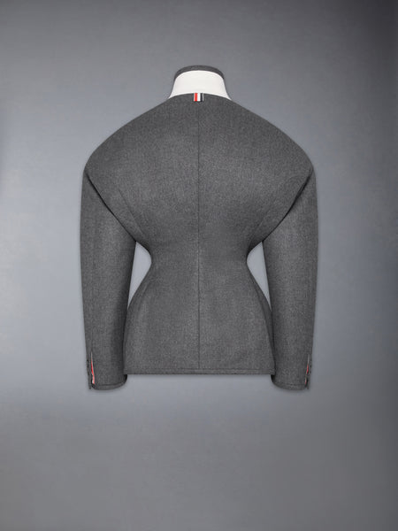 SOLID WOOL FLANNEL COCOON SPORTCOAT