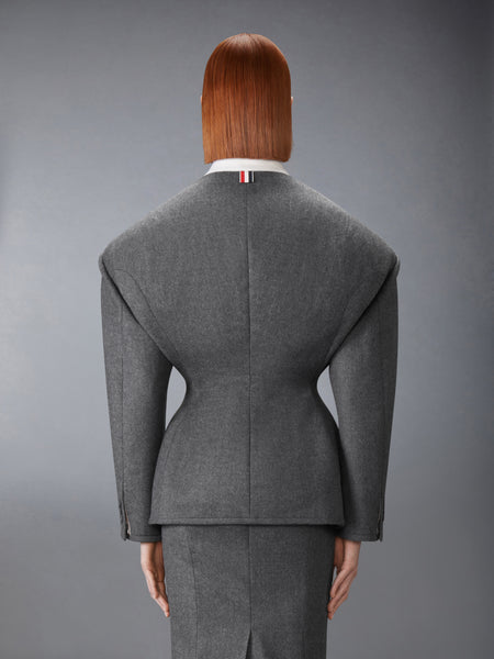 SOLID WOOL FLANNEL COCOON SPORTCOAT