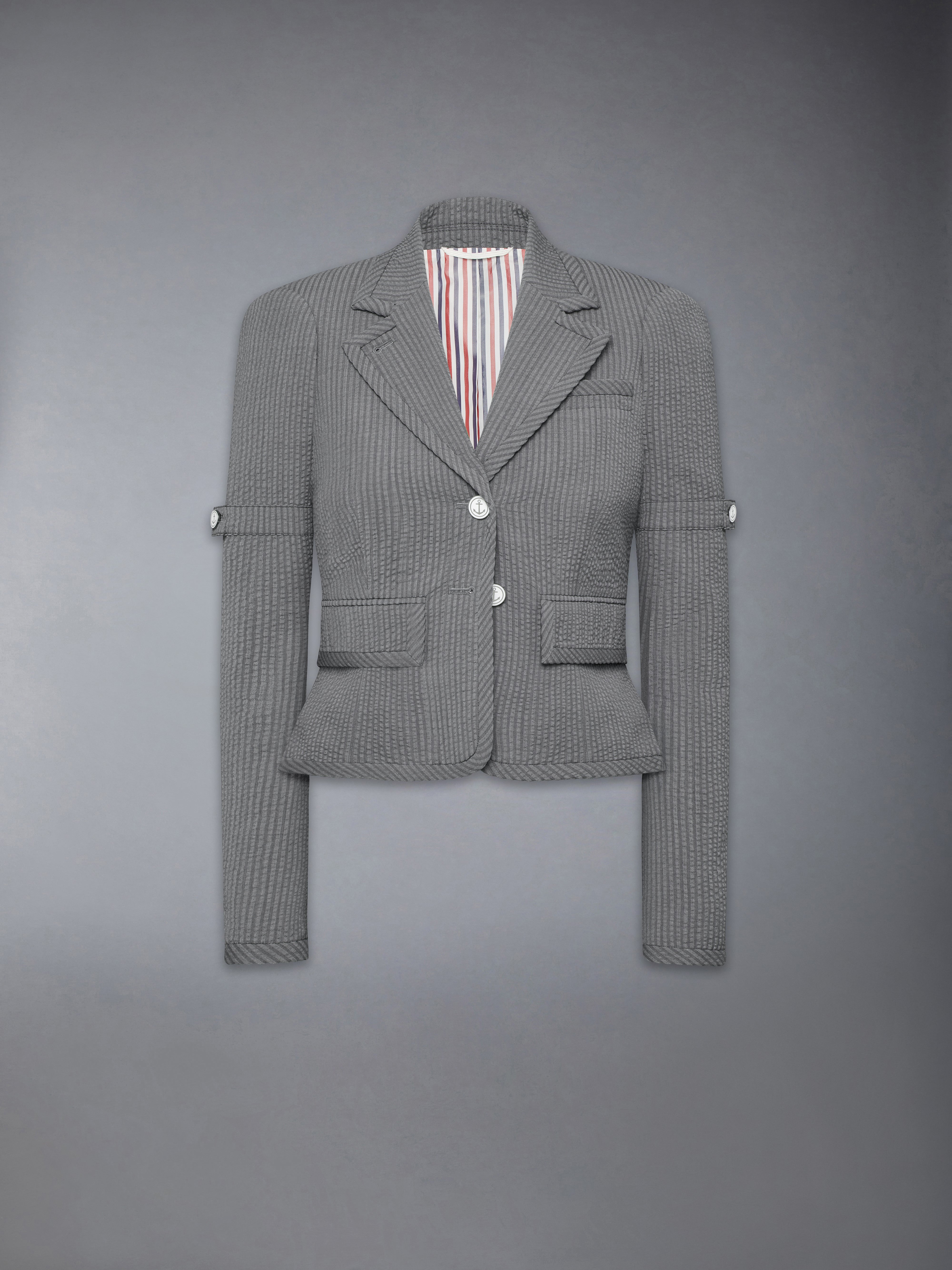 ウール シアサッカー クロップド ジャケット | Thom Browne