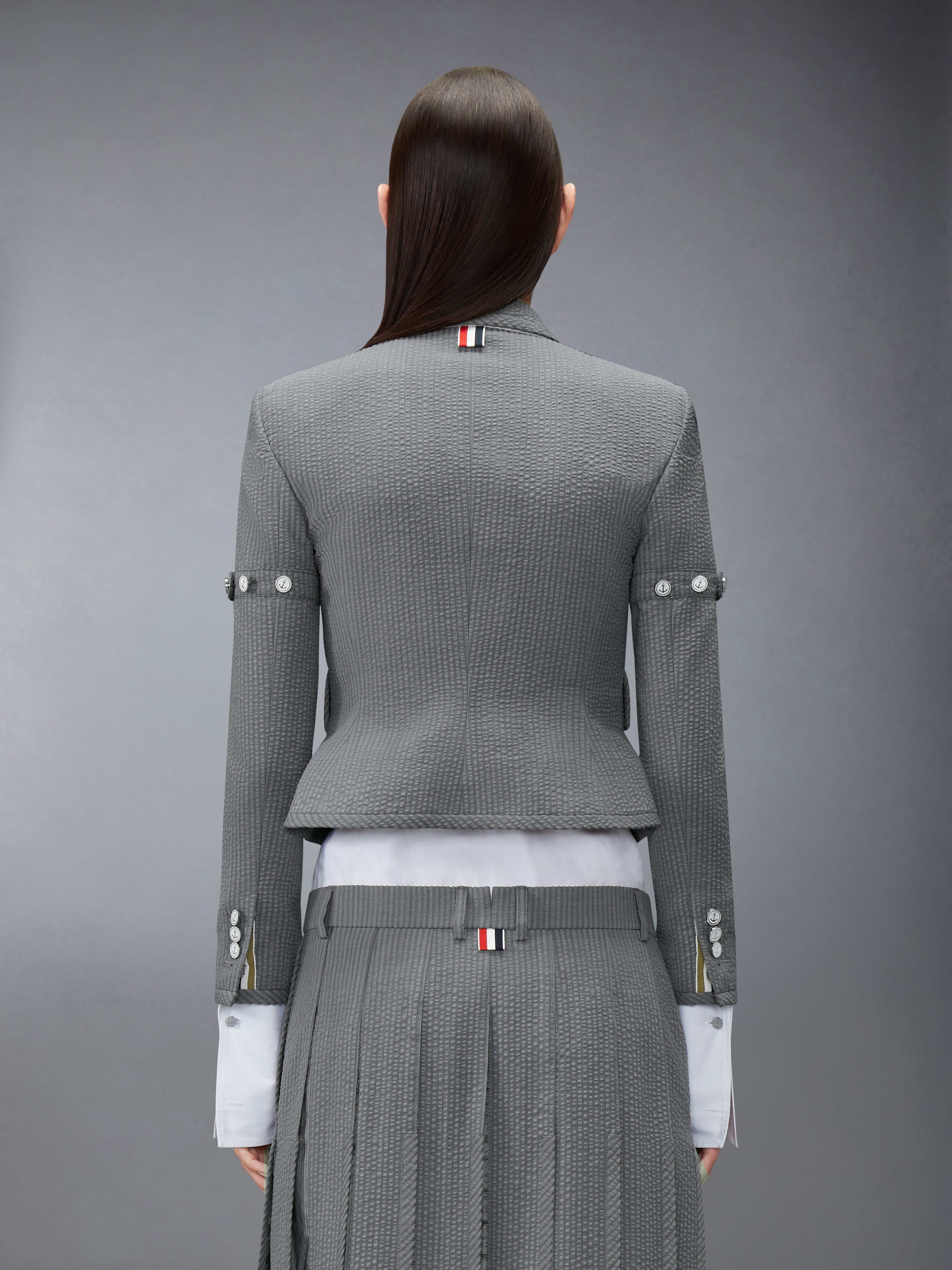 ウール シアサッカー クロップド ジャケット | Thom Browne