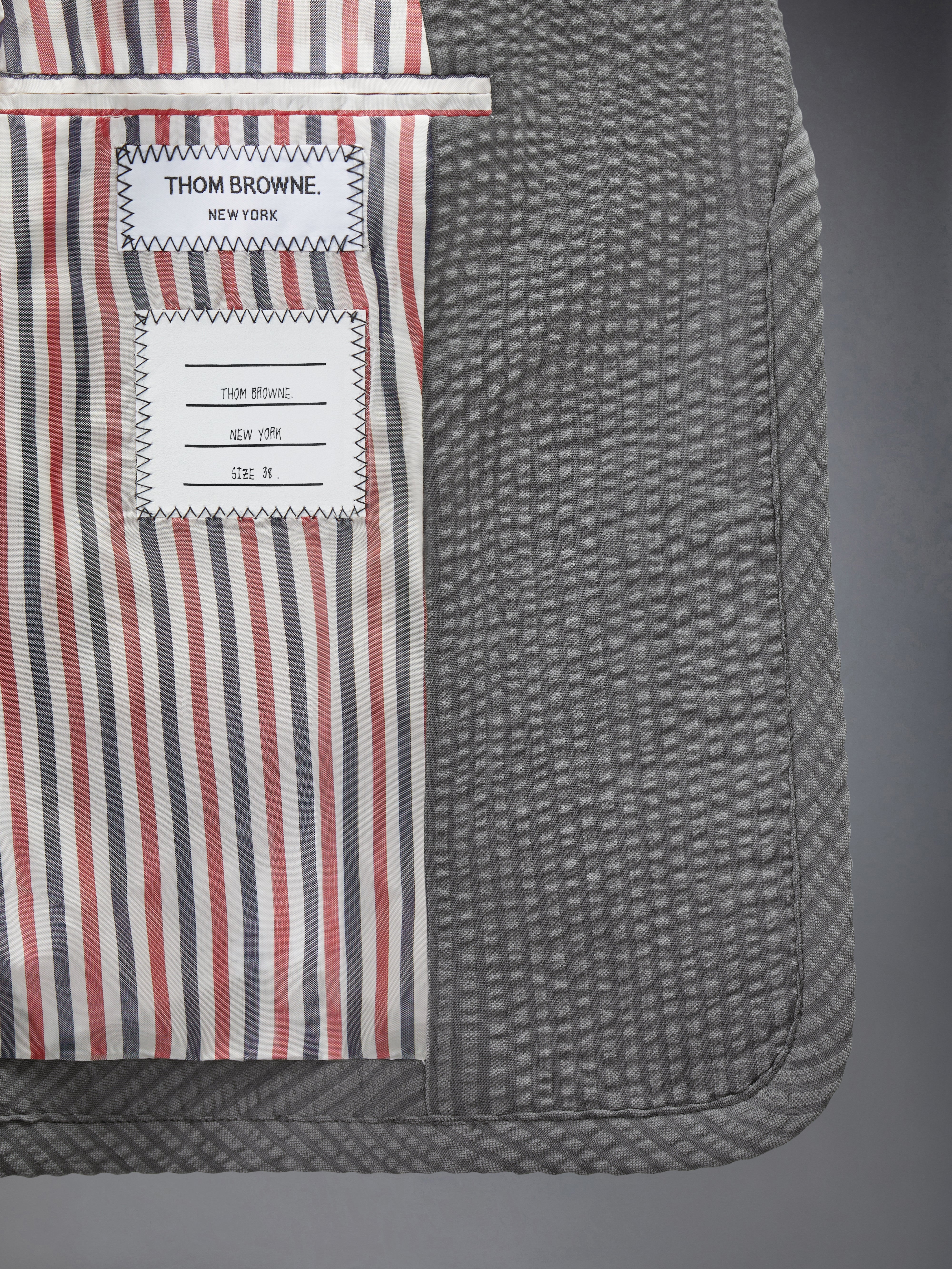 ウール シアサッカー クロップド ジャケット | Thom Browne