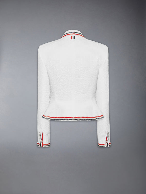 SOLID SEERSUCKER CROPPED JACKET - image 8