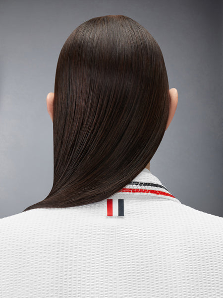 SOLID SEERSUCKER CROPPED JACKET WHITE