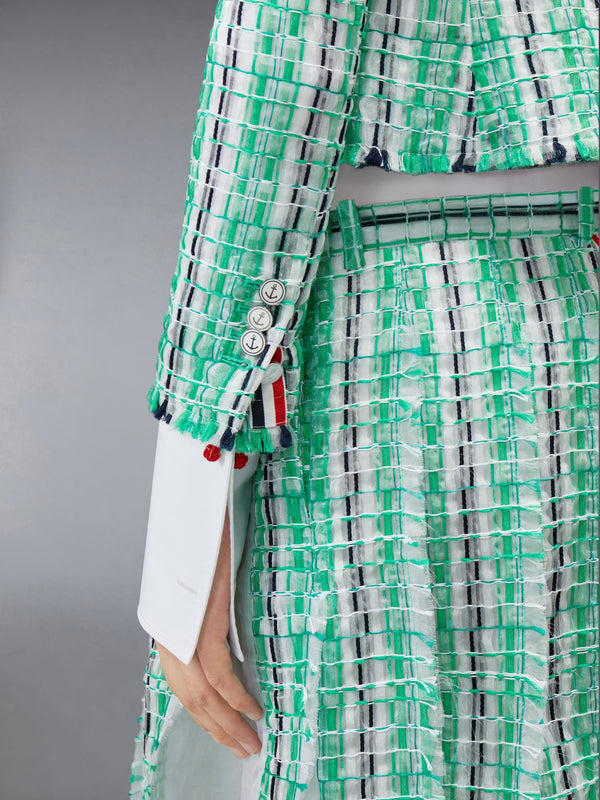 ストライプ シアーツイード クロップド ジャケット - image 4